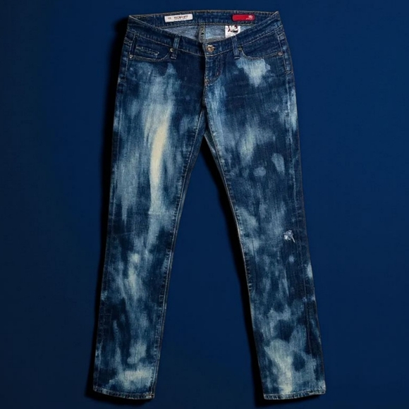 X2 Blue Acid Wash Jeans – Relaxed Fit Denim w/ Whiskered Fade, Button Closure 2 - Picture 1 of 10